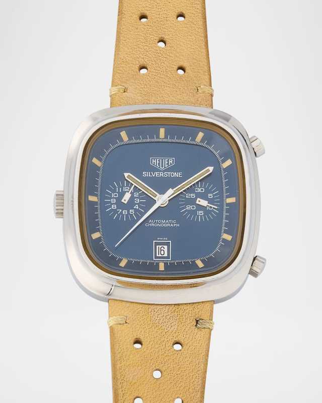 Heuer Stainless Steel Silverstone 42mm Vintage 1970s Watch